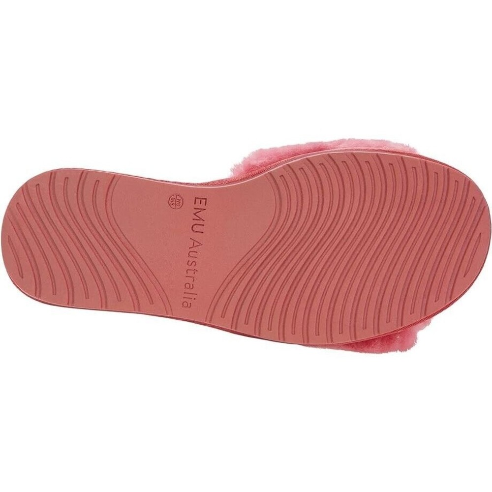 EMU AUSTRALIA Naledi Bow Sheepskin Slide Slippers Mineral Red Size 9 Shoes   NWT - Picture 4 of 15